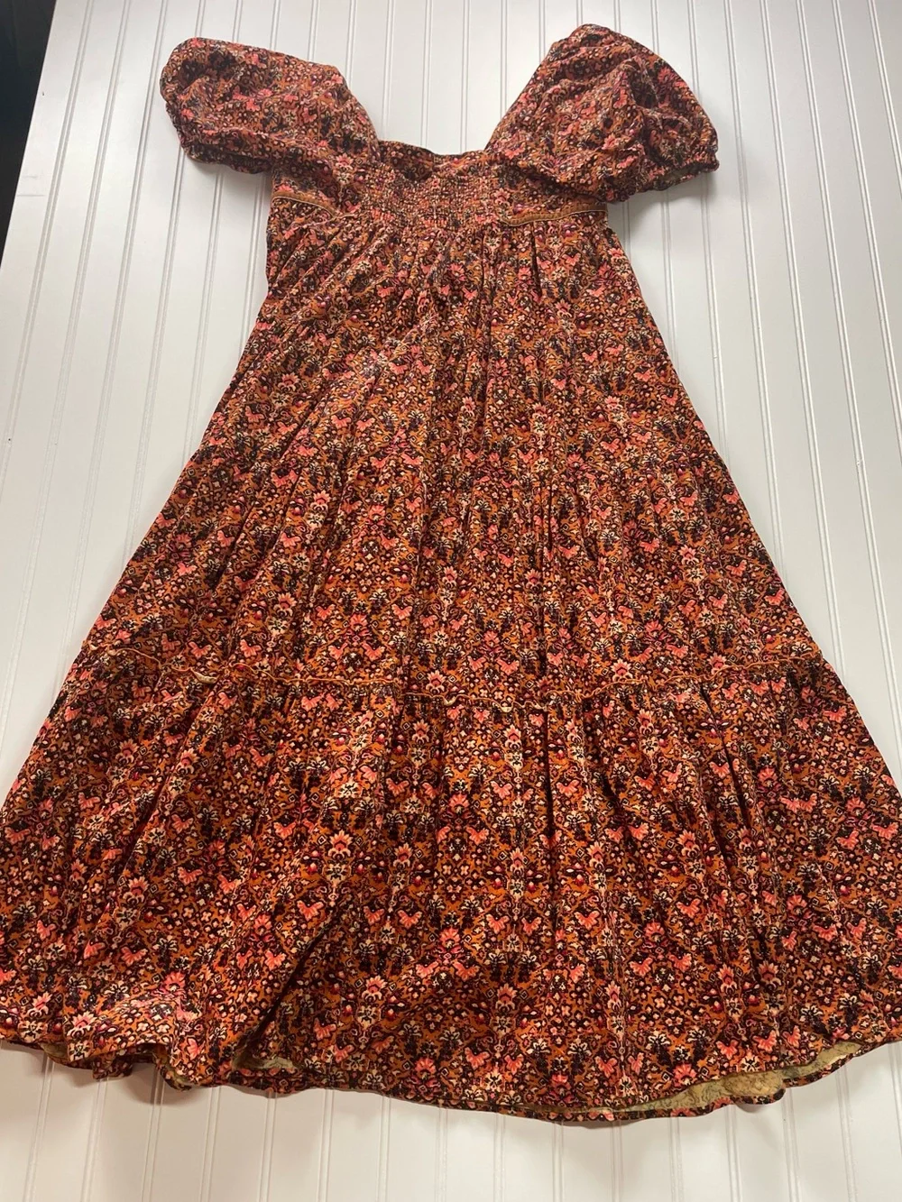 🍂 Free People Corduroy Floral Dress | Thanksgiving Boho Cottagecore